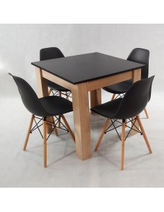 Zestaw stół Modern 80 BS i 4 krzesła Milano czarne 2