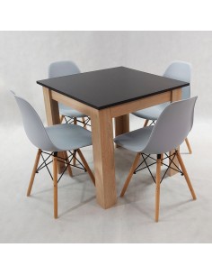 Zestaw stół Modern 80 BS i 4 krzesła Milano szare 2