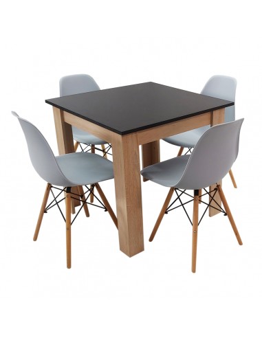 Zestaw stół Modern 80 BS i 4 krzesła Milano szare