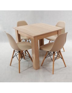 Zestaw stół Modern 80 sonoma i 4 krzesła Milano beżowe 2