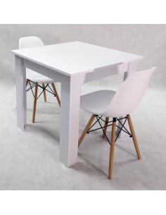 Zestaw stół Modern 80 biały i 2 krzesła Milano białe 2