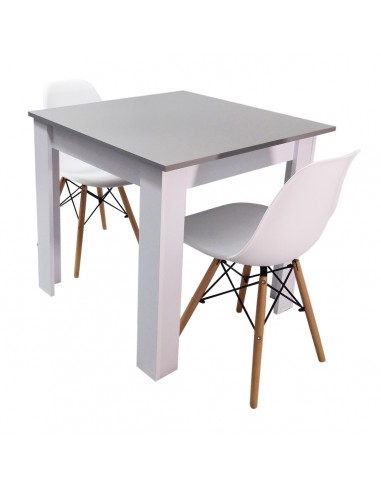 Zestaw stół Modern 80 GW i 2 krzesła Milano białe