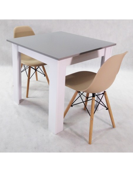 Zestaw stół Modern 80 GW i 2 krzesła Milano białe