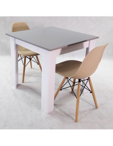 Zestaw stół Modern 80 GW i 2 krzesła Milano czarne