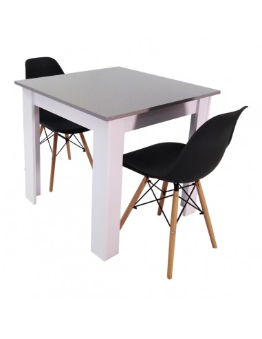 Zestaw stół Modern 80 GW i 2 krzesła Milano czarne