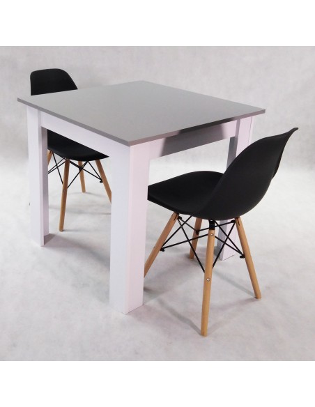 Zestaw stół Modern 80 GW i 2 krzesła Milano szare