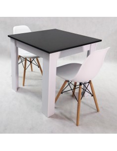 Zestaw stół Modern 80 BW i 2 krzesła Milano białe 2