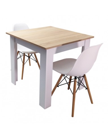 Zestaw stół Modern 80 SW i 2 krzesła Milano białe