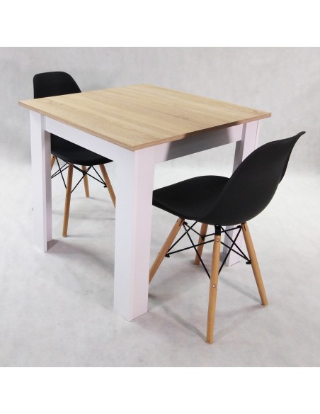 Zestaw stół Modern 80 SW i 2 krzesła Milano białe