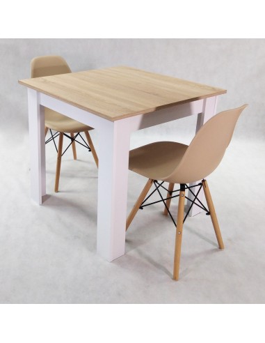 Zestaw stół Modern 80 SW i 2 krzesła Milano białe