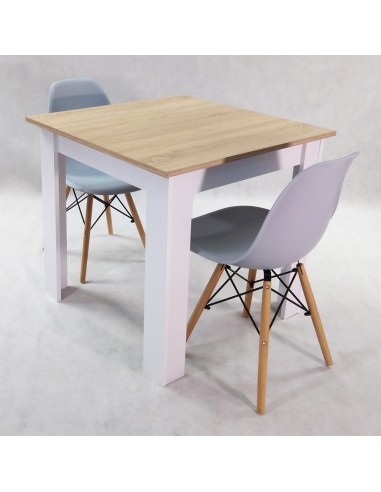 Zestaw stół Modern 80 SW i 2 krzesła Milano białe