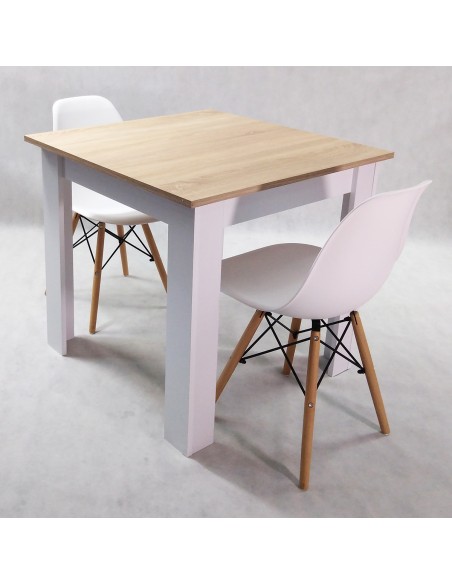 Zestaw stół Modern 80 SW i 2 krzesła Milano białe