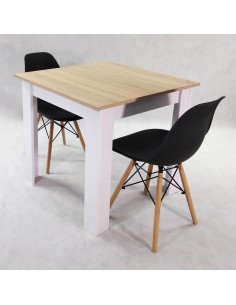 Zestaw stół Modern 80 SW i 2 krzesła Milano czarne 2