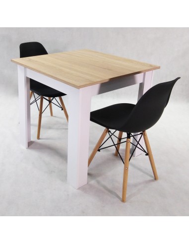 Zestaw stół Modern 80 SW i 2 krzesła Milano czarne