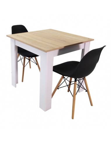 Zestaw stół Modern 80 SW i 2 krzesła Milano czarne