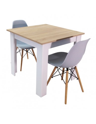 Zestaw stół Modern 80 SW i 2 krzesła Milano szare