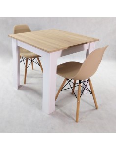 Zestaw stół Modern 80 SW i 2 krzesła Milano beżowe 2