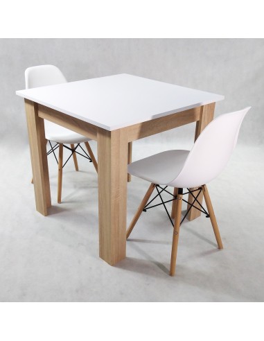 Zestaw stół Modern 80 WS i 2 krzesła Milano białe