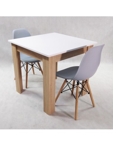 Zestaw stół Modern 80 WS i 2 krzesła Milano białe