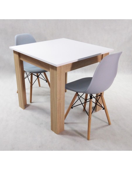 Zestaw stół Modern 80 WS i 2 krzesła Milano białe