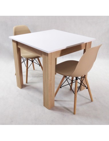 Zestaw stół Modern 80 WS i 2 krzesła Milano białe