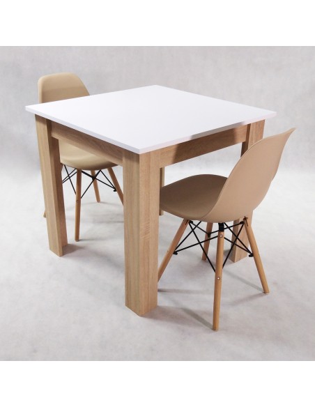 Zestaw stół Modern 80 WS i 2 krzesła Milano szare