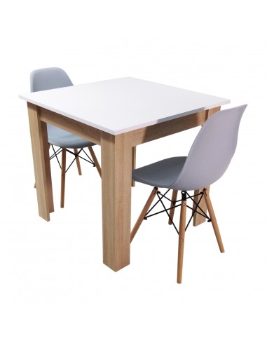 Zestaw stół Modern 80 WS i 2 krzesła Milano szare