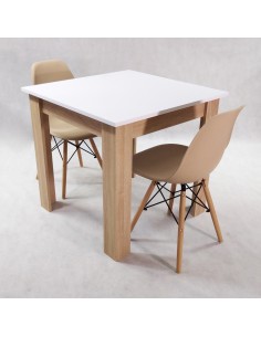 Zestaw stół Modern 80 WS i 2 krzesła Milano beżowe 2