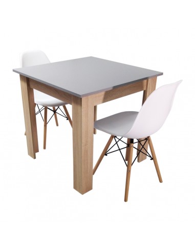 Zestaw stół Modern 80 GS i 2 krzesła Milano białe
