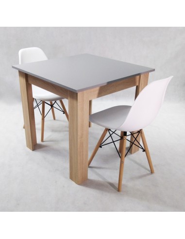 Zestaw stół Modern 80 GS i 2 krzesła Milano białe