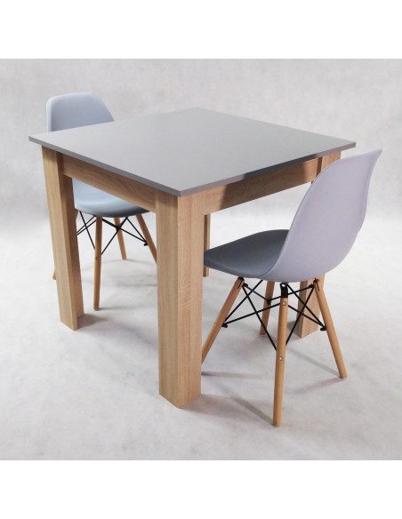 Zestaw stół Modern 80 GS i 2 krzesła Milano białe