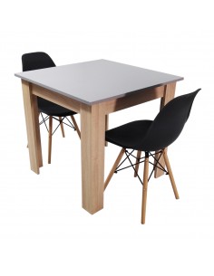 Zestaw stół Modern 80 GS i 2 krzesła Milano czarne