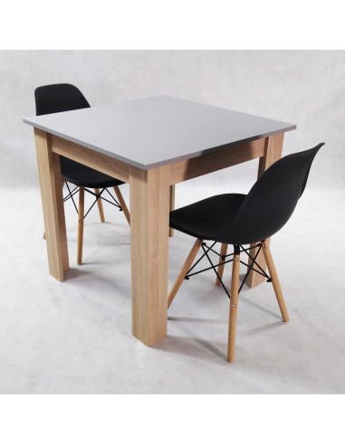 Zestaw stół Modern 80 GS i 2 krzesła Milano szare