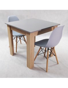 Zestaw stół Modern 80 GS i 2 krzesła Milano szare 2