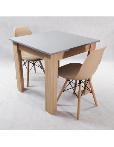 Zestaw stół Modern 80 GS i 2 krzesła Milano szare