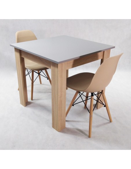 Zestaw stół Modern 80 GS i 2 krzesła Milano szare