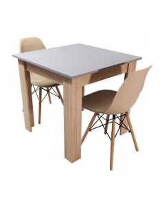 Zestaw stół Modern 80 GS i 2 krzesła Milano beżowe
