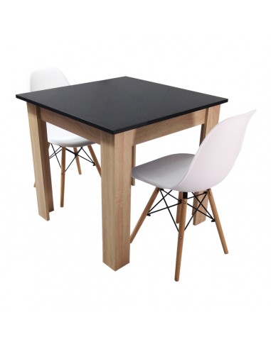 Zestaw stół Modern 80 BS i 2 krzesła Milano białe