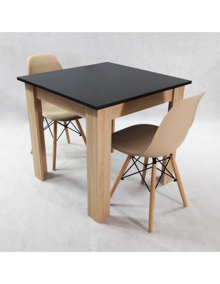 Zestaw stół Modern 80 BS i 2 krzesła Milano białe