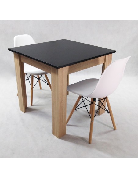 Zestaw stół Modern 80 BS i 2 krzesła Milano szare