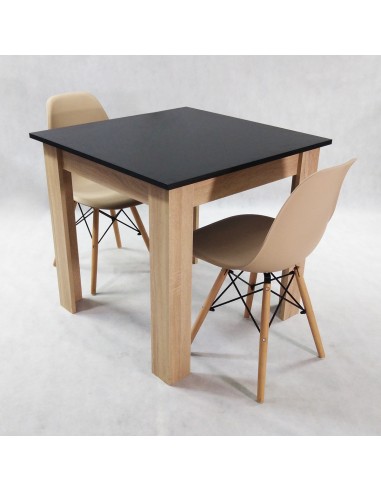 Zestaw stół Modern 80 BS i 2 krzesła Milano szare