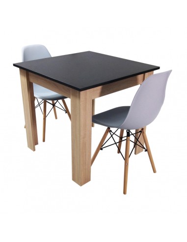 Zestaw stół Modern 80 BS i 2 krzesła Milano szare