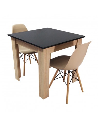 Zestaw stół Modern 80 BS i 2 krzesła Milano beżowe