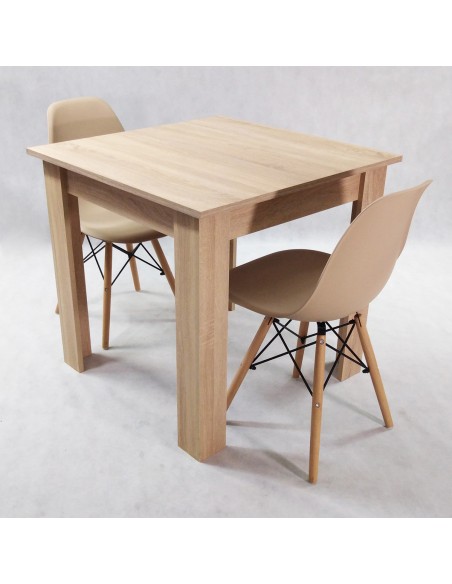 Zestaw stół Modern 80 sonoma i 2 krzesła Milano białe