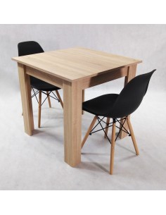 Zestaw stół Modern 80 sonoma i 2 krzesła Milano czarne 2