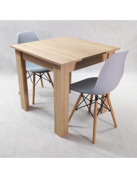 Zestaw stół Modern 80 sonoma i 2 krzesła Milano czarne