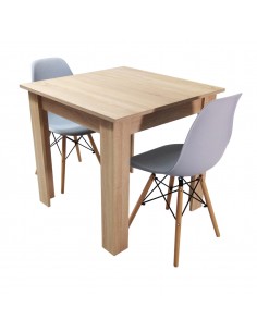 Zestaw stół Modern 80 sonoma i 2 krzesła Milano szare