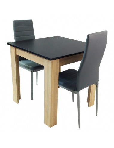 Zestaw stół Modern 80 BS i 2 szare krzesła Nicea