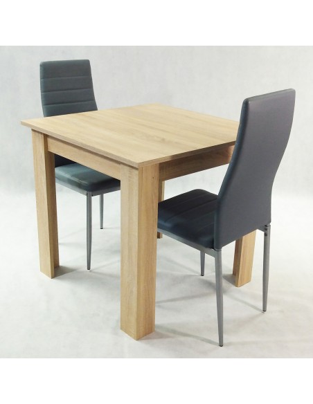 Zestaw stół Modern 80 BS i 2 szare krzesła Nicea