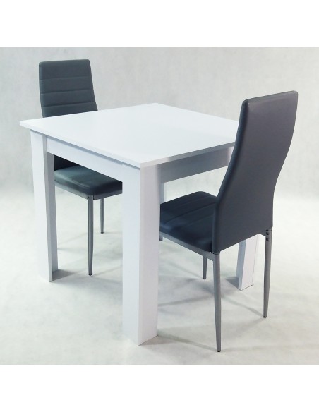Zestaw stół Modern 80 BS i 2 szare krzesła Nicea